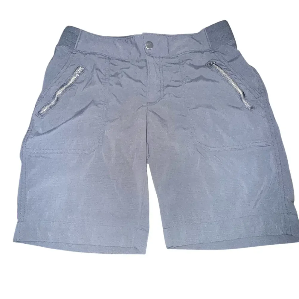 UEC Athleta Trekkie Bermuda Cargo Zip Shorts Black Pockets SZ 6